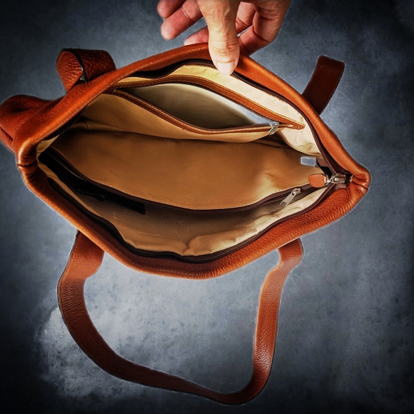 Condor Vintage Brown Cognac Leather Shoulder Bag - Picture 2 of 7